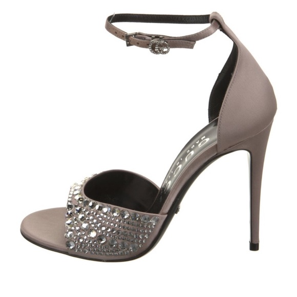 Gucci Embellished Satin Sandals - Picture 1 of 5